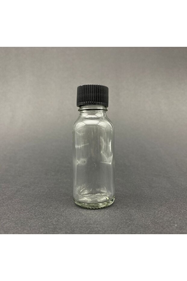 8Pcs 20ml Black Plastic Cap Transparent Mini Glass Bottle Multi-Purpose Shot Bottle Henna Promise Bottle 8X20Ml