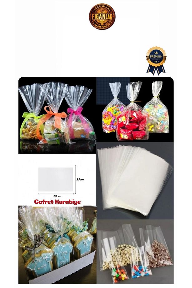 100 Adet Cake Pops Ve Kurabiye Poşeti 10x20 Cm Çubuklu Şeker Poşeti - 1