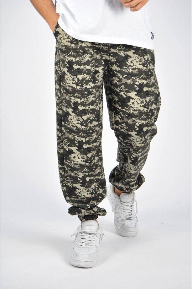 Erkek Kamuflaj Desenli Esnek Haki Jogger Pantolon - 1