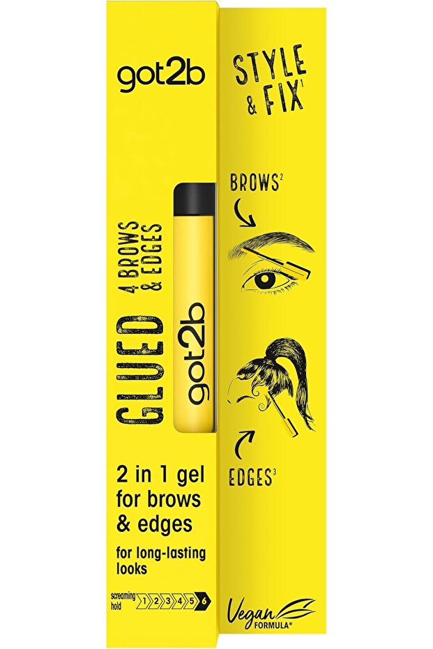 Glued for Brows & Edges 2 in 1 Wand Eyebrow Gel, 72hr Hold, No White Residue or Stickiness, Ve - 1