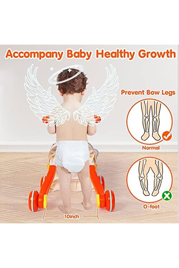 مشاية أطفال 2 في 1 للبنات والأولاد، مشاية تعلمية للجلوس والوقوف وطاولة مركز أنشطة - 8