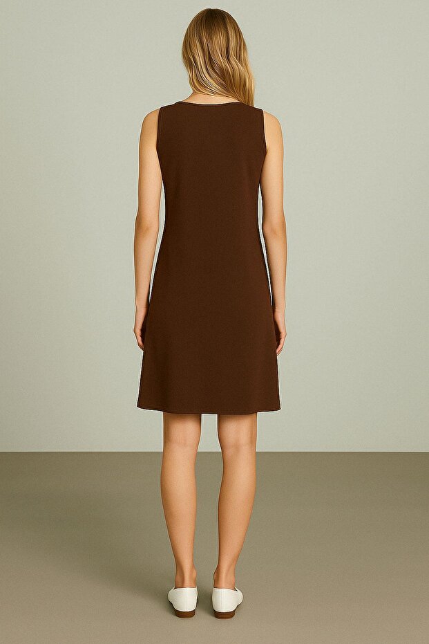 Modal Fabric Comfortable Fit Basic καθημερινό φόρεμα - 2