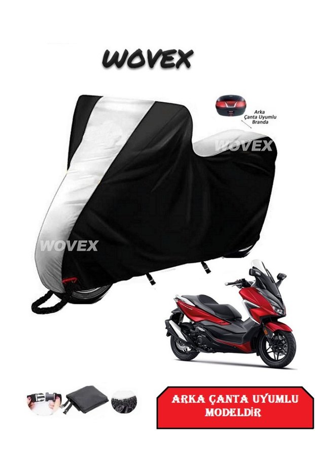 Honda Forza 250 Gray Black Combination Topcase Compatible Motorcycle Tarpaulin. Lock Compatible, Tarpaulin, Cover