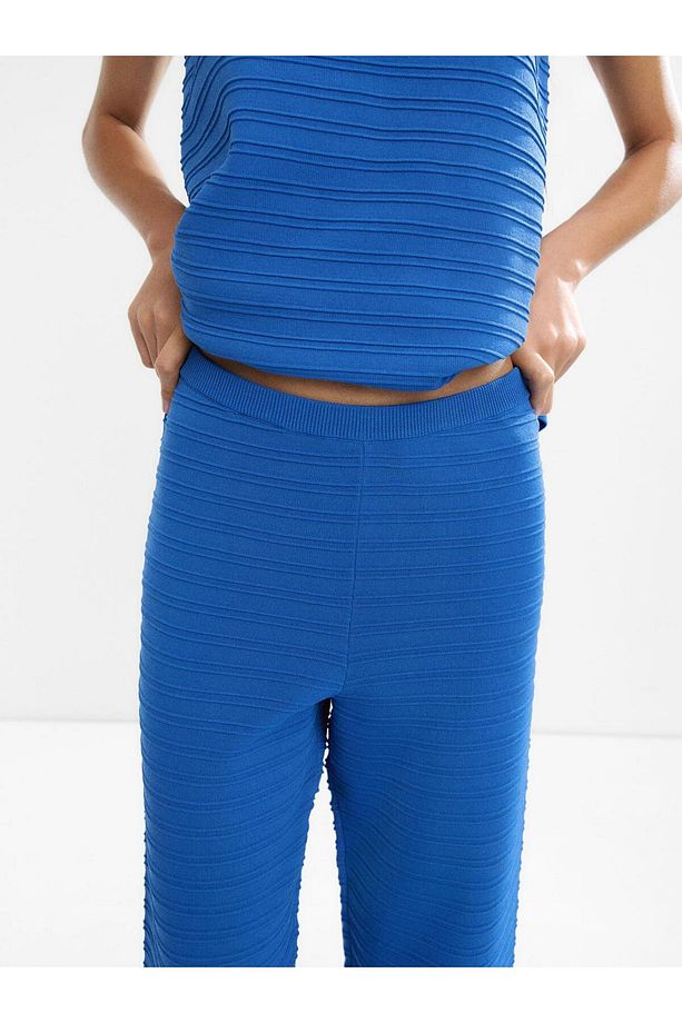 Fitilli Örme Pantolon - 5