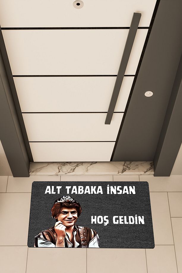 Yüksek Kaliteli Dijital Baskı Siyah, Prens Alt Tabaka İnsan temalı Kapı Önü Paspası - 1