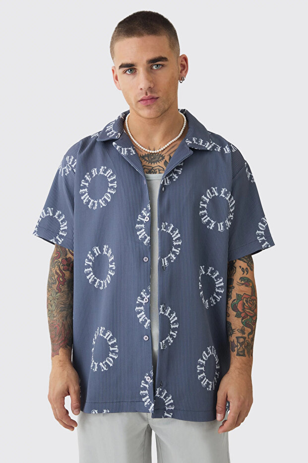 Unisex Oversize Premium Corded Short Sleeve Ottoman Shirt