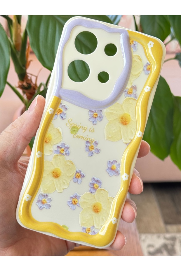 Vivo Y36 Case Designed Patterned Camera Protection Daisy Flower Colored Silicone Cover