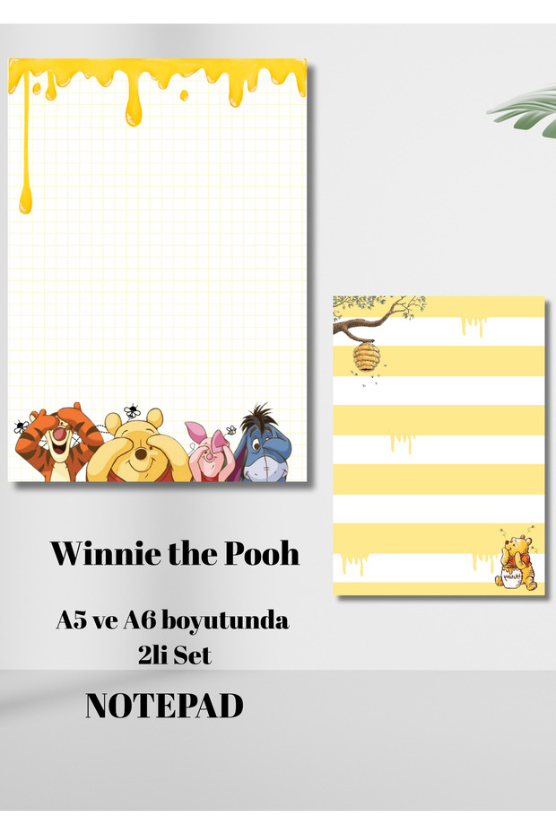 Winnie the Pooh A5 ve A6 2li Set Notepad /Memopad/Bloknot - 1