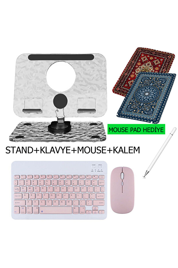 Huawei MatePad SE 11" Uyumlu Stand Klavye Mouse Kalem Set Mouse Pad Hediye - 1
