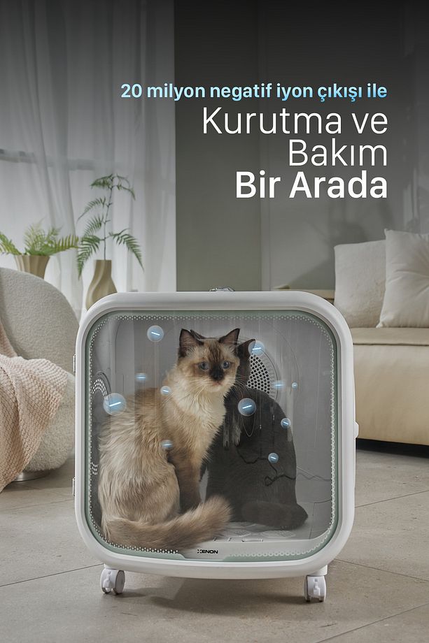 Akıllı Evcil Hayvan Kurutma Makinesi 75 Lt Sessiz 360° Kedi Köpek Kurutma Uygulama Kontrollü X8640 - 4