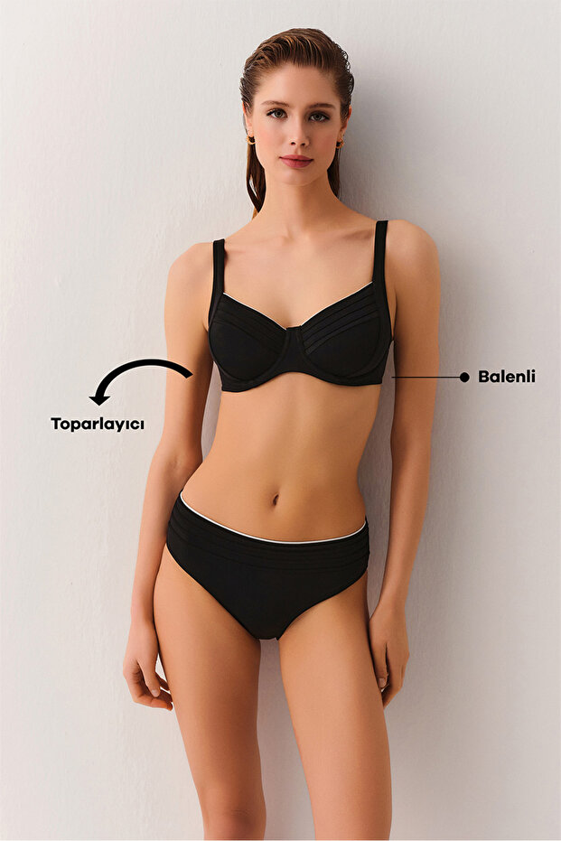 Biyeli Balenli Toparlayıcı Bikini Üst - 1