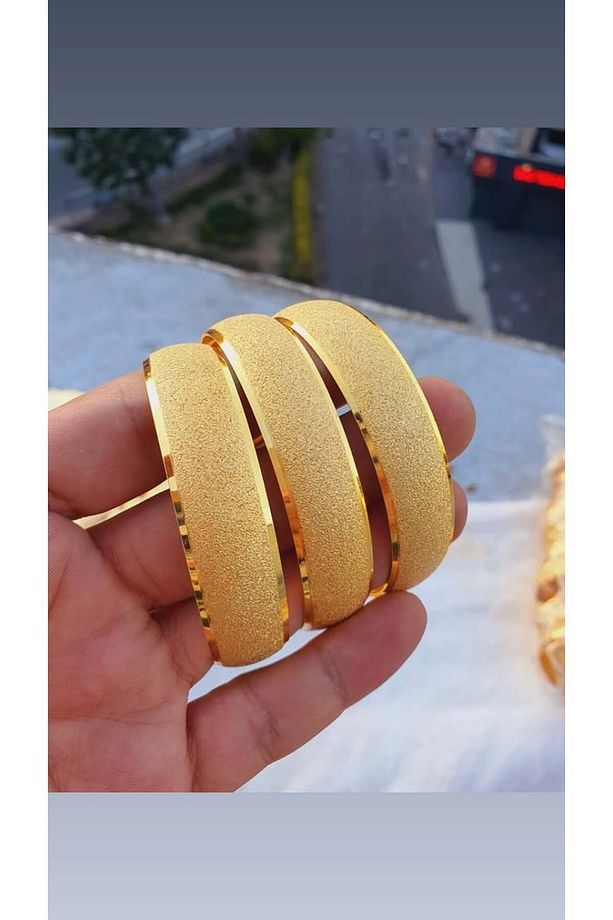 22 Ayar 1.5 cm Kumlu Bilezik 3 adet - 1