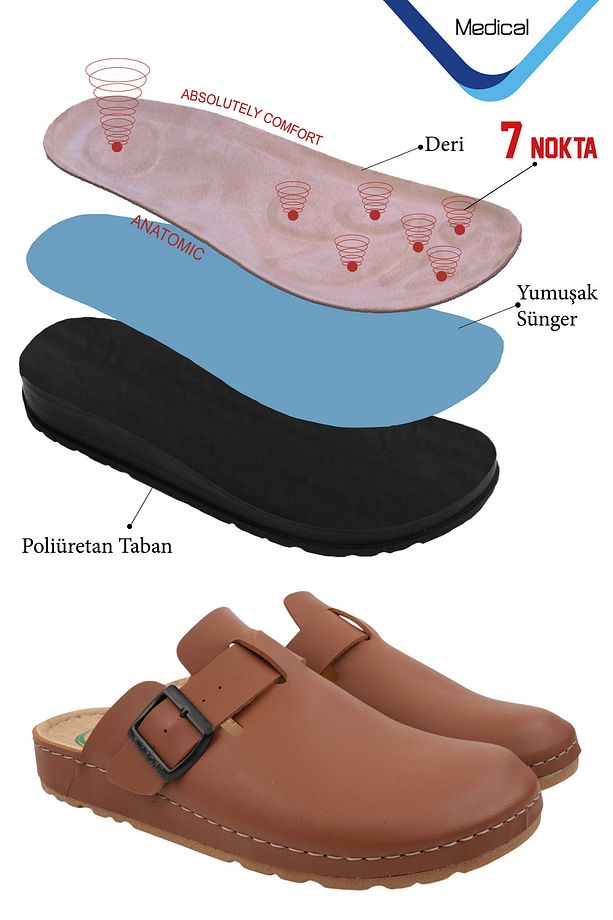 Taba Sabo Erkek Terlik (7 NOKTALI ANATOMİK TABAN) Doktor, Hemşire, Hastane, Aşçı, Eczacı - 6