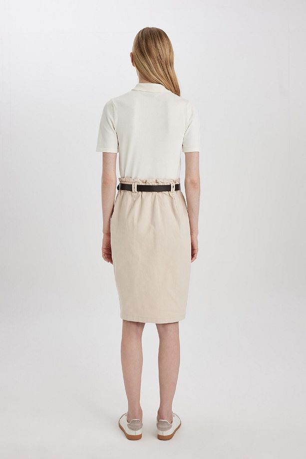Kalem Normal Bel Yırtmaçlı Gabardin Midi Etek C2588ax24sp - 6