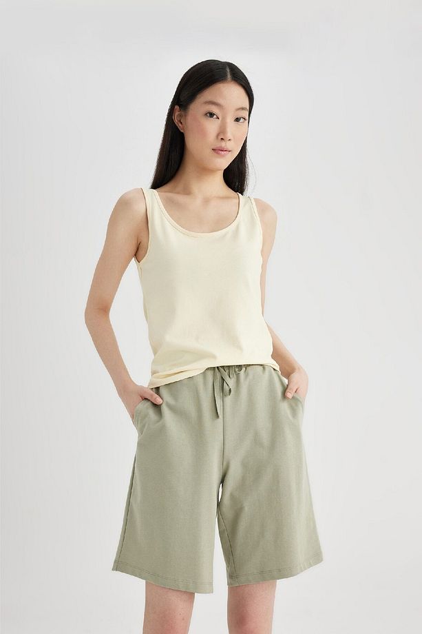 Regular Fit Normal Bel Düz Paça Basic Bermuda Şort N7439az24hs - 3