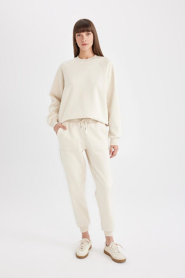Regular Fit Jogger Eşofman Altı Basic Düz Beli Lastikli Bağcıklı Cepli V2699az24wn - 4