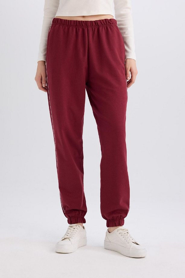 Bordo Jogger Eşofman Altı Cepli Esnek Belli Bağcıklı Dar Paça Uzun Boy E5976ax25sp - 1