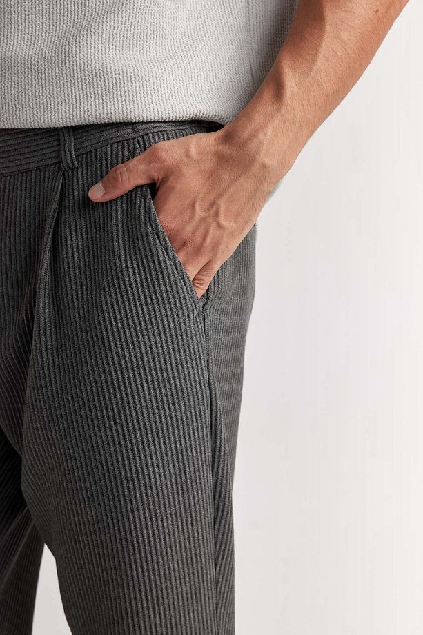 Antrasit Pantolon Tailored Regular Fit Normal Kesim Düz Paça Cepli D3704ax24au - 5