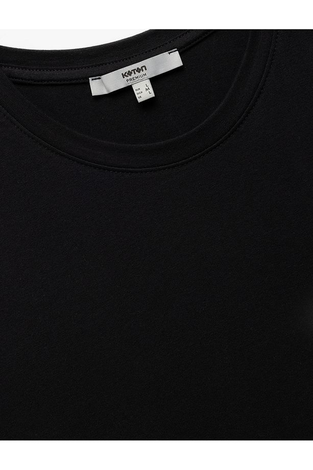 Pamuklu Kısa Kollu Slim Fit Bisiklet Yaka Erkek Basic Tişört - 3