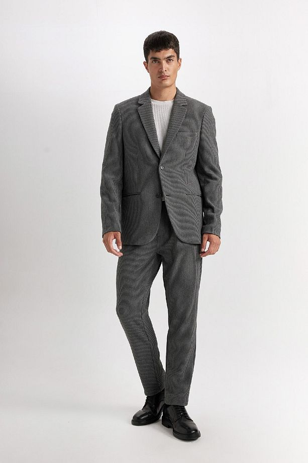 Antrasit Pantolon Tailored Regular Fit Normal Kesim Düz Paça Cepli D3704ax24au - 2