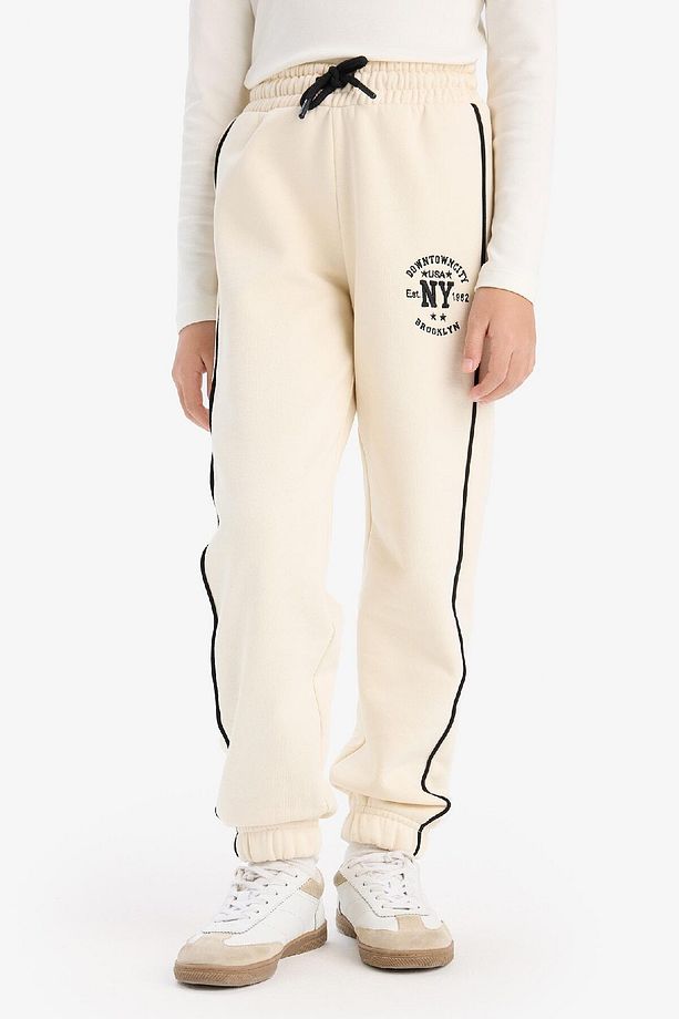Kız Çocuk Beli Lastikli Baskılı Pamuklu Jogger Eşofman Altı D8092A824WN - 1
