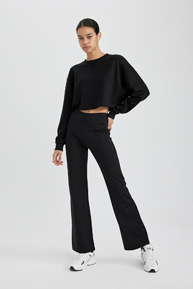 Fit Sporcu Jogger Eşofman Altı Geniş Bol Paça Basic Düz Skuba Dalgıç Kumaş A0566ax24sp - 4