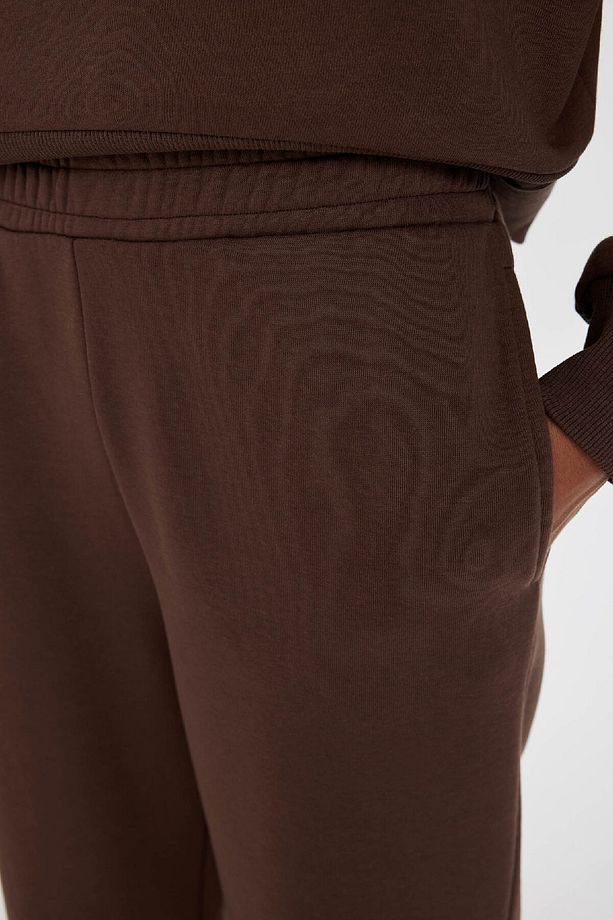 Straight Fit Kalın Kışılık Eşofman Altı Beli Lastikli Cepli Yüksek Bel Basic Düz B8571ax24wn - 5
