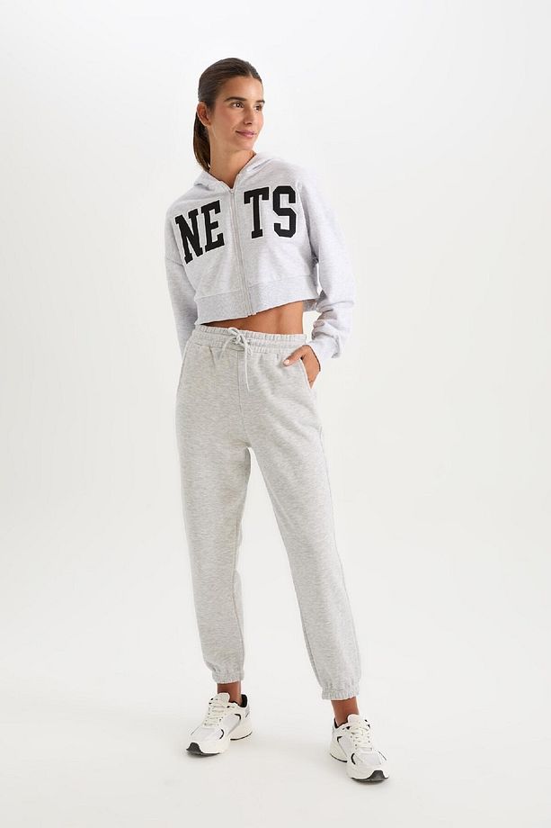 Standart Fit Kalın Jogger Eşofman Altı Bel Paça Lastikli Basic Düz Uzun Boy 25k801t01139 - 3