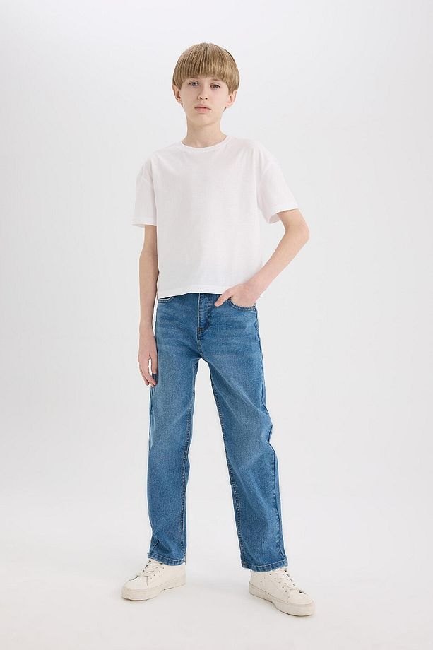 Erkek Çocuk Straight Fit Düz Paça Basic Düz Jean Pantolon D6475a825sm - 4