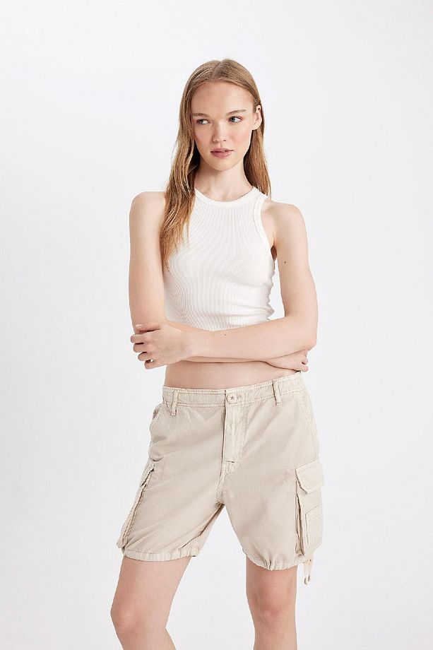 Coool Regular Fit Normal Bel Kısa Paça Gabardin Şort D1006AX24SM - 4