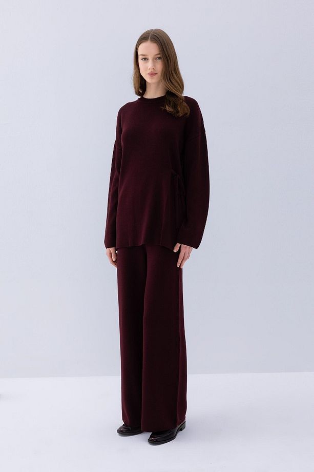 Triko Pantolon Regular Fit Beli Lastikli Cepli Düz Basic Düz Paça D7511ax24wn - 3