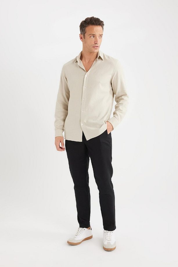 Yazlık Jogger Keten Düz Paça Pantolon D7542AX25SP - 5