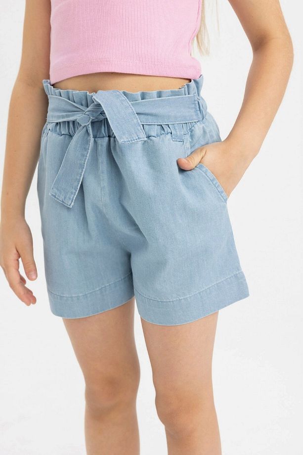 Kız Çocuk Paperbag Jean Şort C9302A824SM - 6