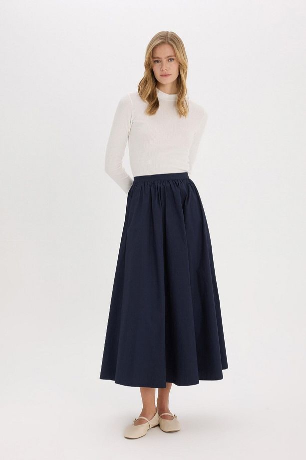 A Kesim Basic Düz Poplin Maxi Tesettür Etek E4369ax25sp - 6