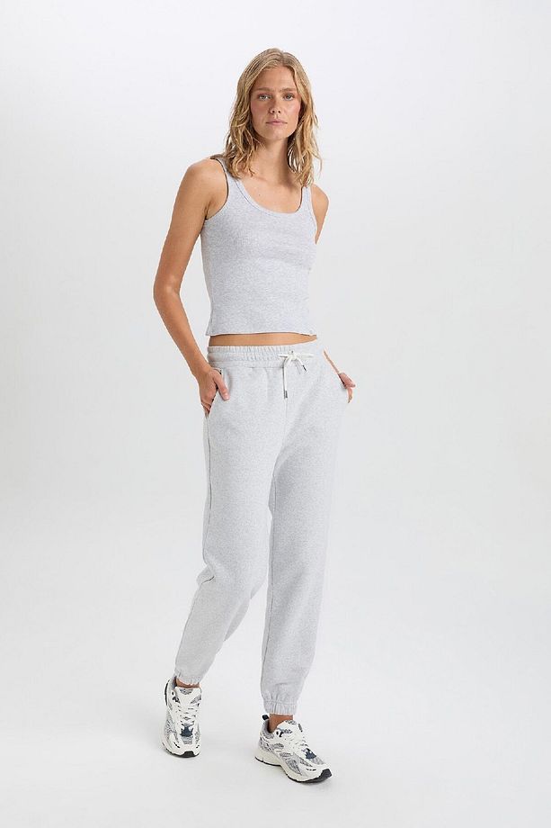 Kalın Jogger Eşofman Altı Beli Paçası Lastikli Bağcıklı Basic Düz Cepli W1505az24wn - 4