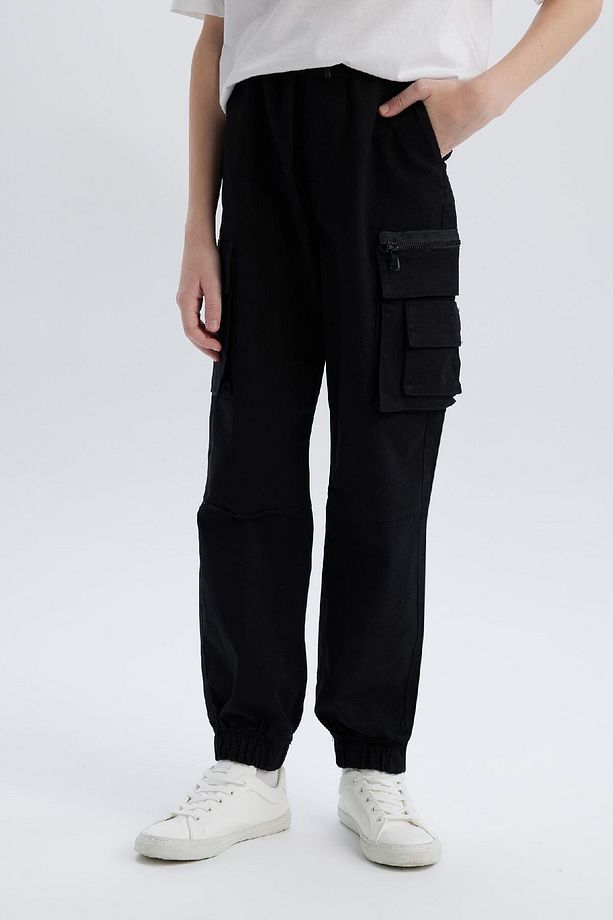 Erkek Çocuk Kargo Jogger Standart Paça Gabardin Pantolon D6313A825SP - 1