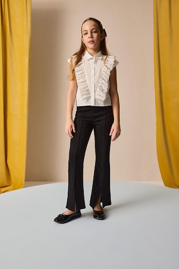 Kız Çocuk Flare Fit Yırtmaçlı Pantolon B6893a825sm - 4