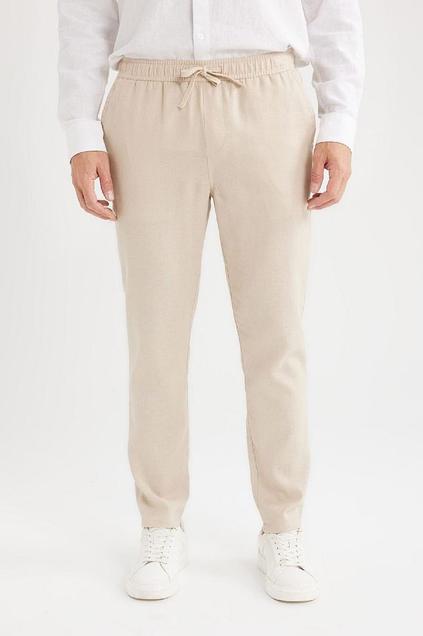 Yazlık Jogger Keten Düz Paça Pantolon D7542AX25SP - 1