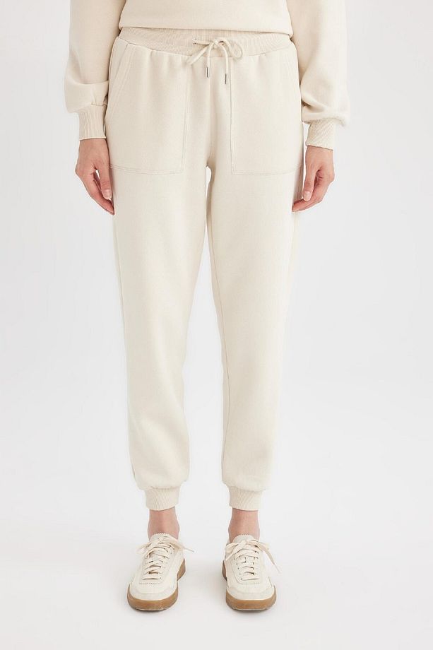 Regular Fit Jogger Eşofman Altı Basic Düz Beli Lastikli Bağcıklı Cepli V2699az24wn - 1