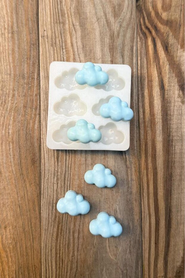 Bubble Bulut Mini 6'lı Silikon Mum Kalıbı - 5
