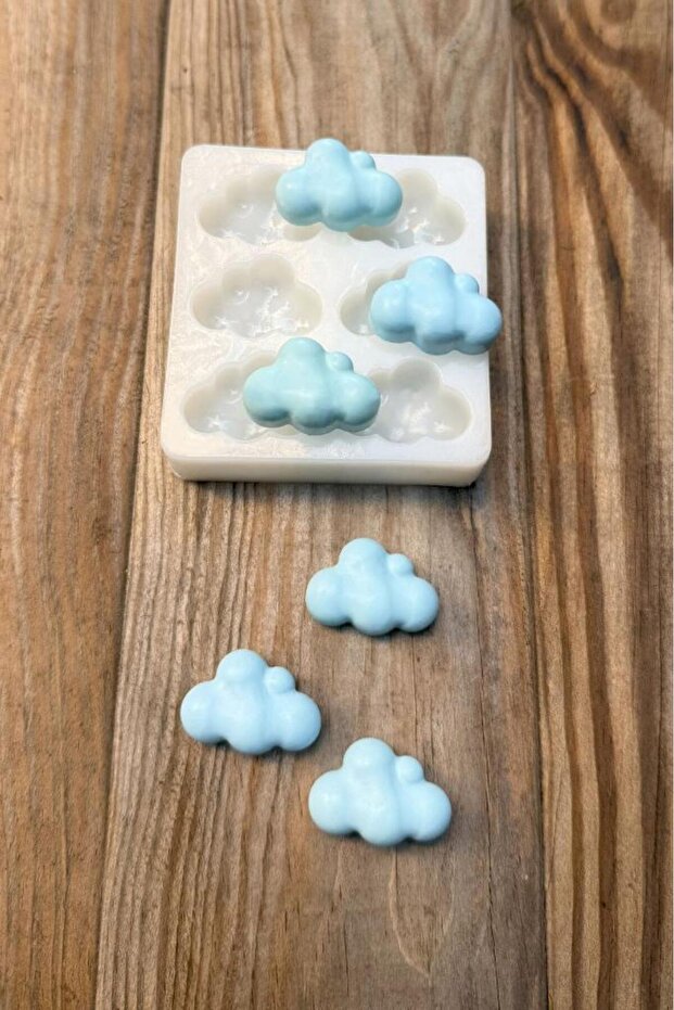 Bubble Bulut Mini 6'lı Silikon Mum Kalıbı - 2