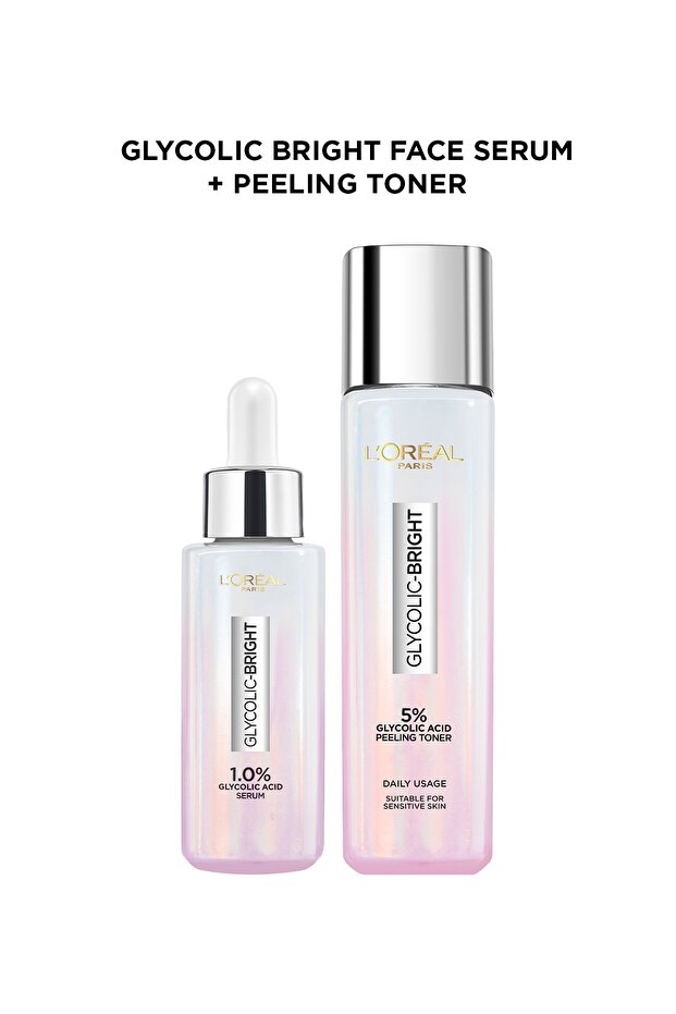 LOREAL SKIN EXPERT GLYCOLIC BRIGHT SERUM 30 ML + LOREAL GLYCOLIC BRIGHT GLOWING PEELING TONER 128 ML