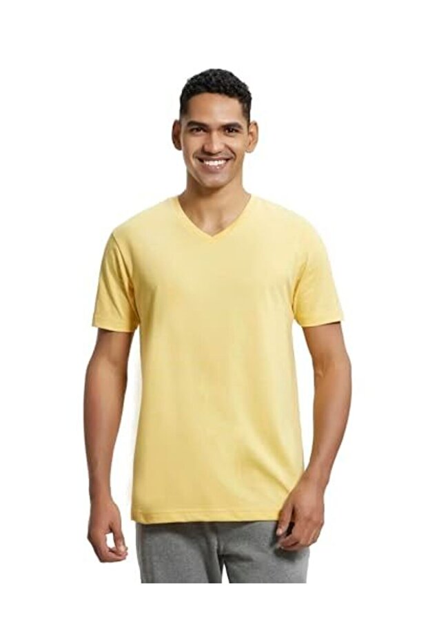 V-Neck T-Shirt 24X7 2726-0105-CORN SILK