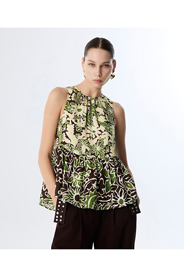 ÇİÇEK DESEN BLUZ - 1