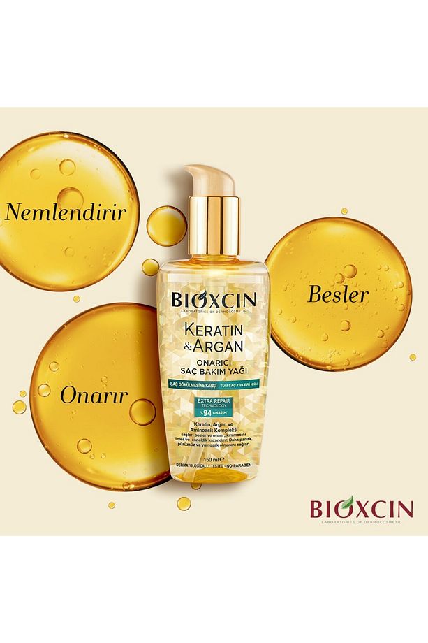Keratin Argan Onarıcı Saç Bakım Yağı 2X150ml - 3