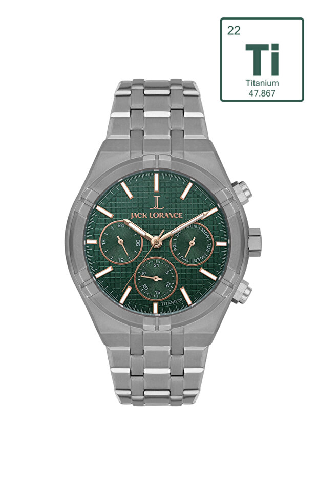 Jl.G1155204 Green & Rose Titanium Men's Wristwatch