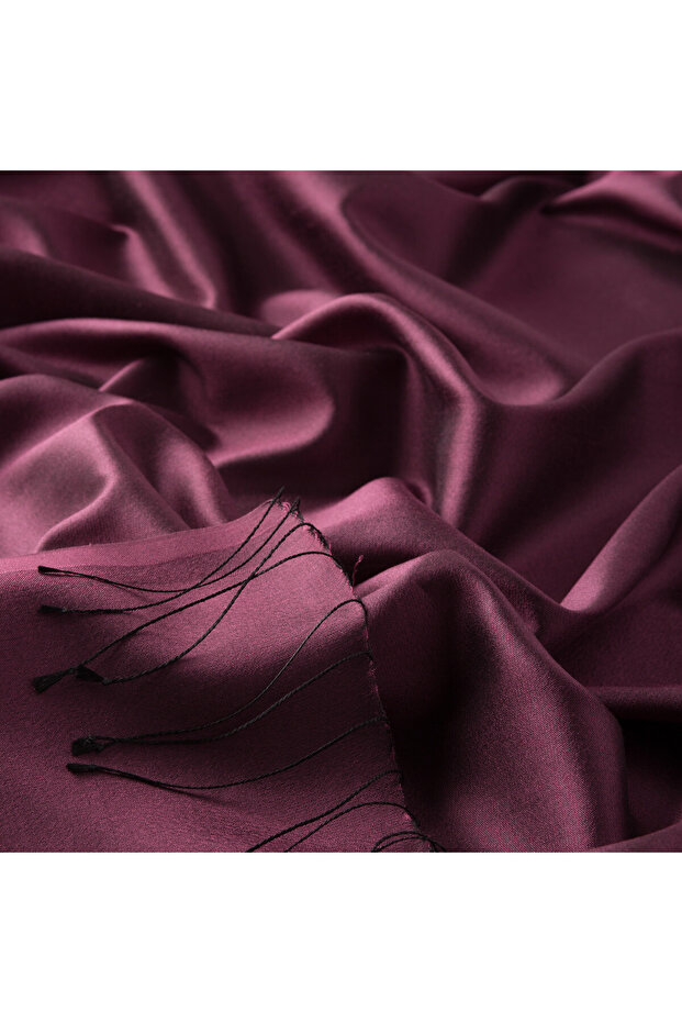 Erguvan Düz İpek Şal - 2