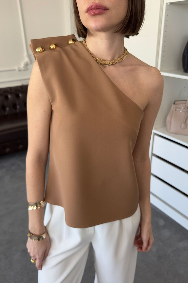 بلوزة تيبوتو - كتف واحد من الجمل - 1