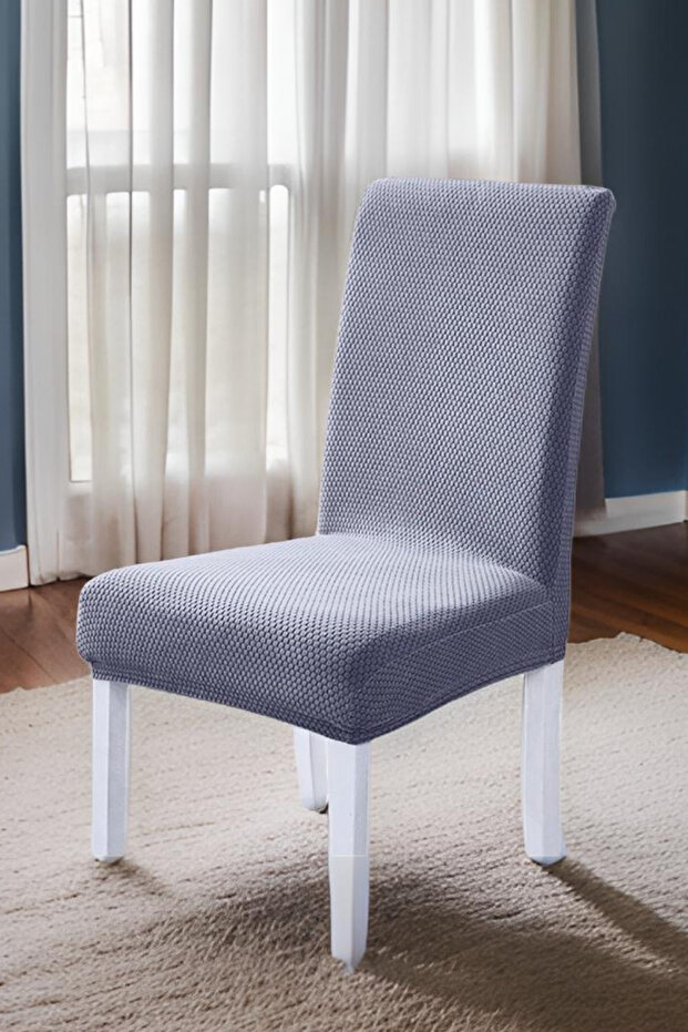 Sandalye Örtüsü Sandalye Kılıfı Bal Peteği Desen Tüylenme Yapmaz 1 adet - 1