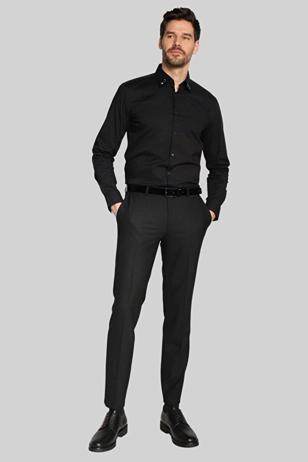 Erkek Regular Fit Gömlek Siyah - 2